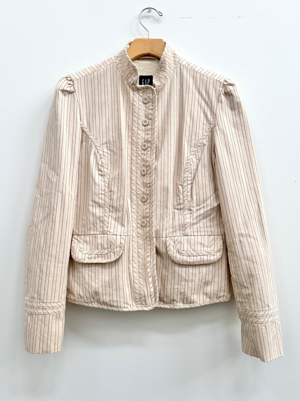 Vintage Gap Pinstripe Cotton Linen Lined Jacket – Size 4